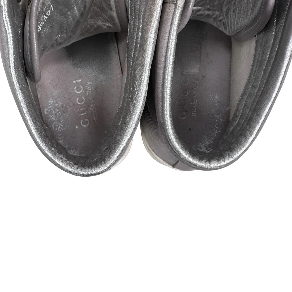 Gucci Coda GG Imprime Monogram Shoes Men’s 7.5 G Silver High Top‎ Lace Sneakers